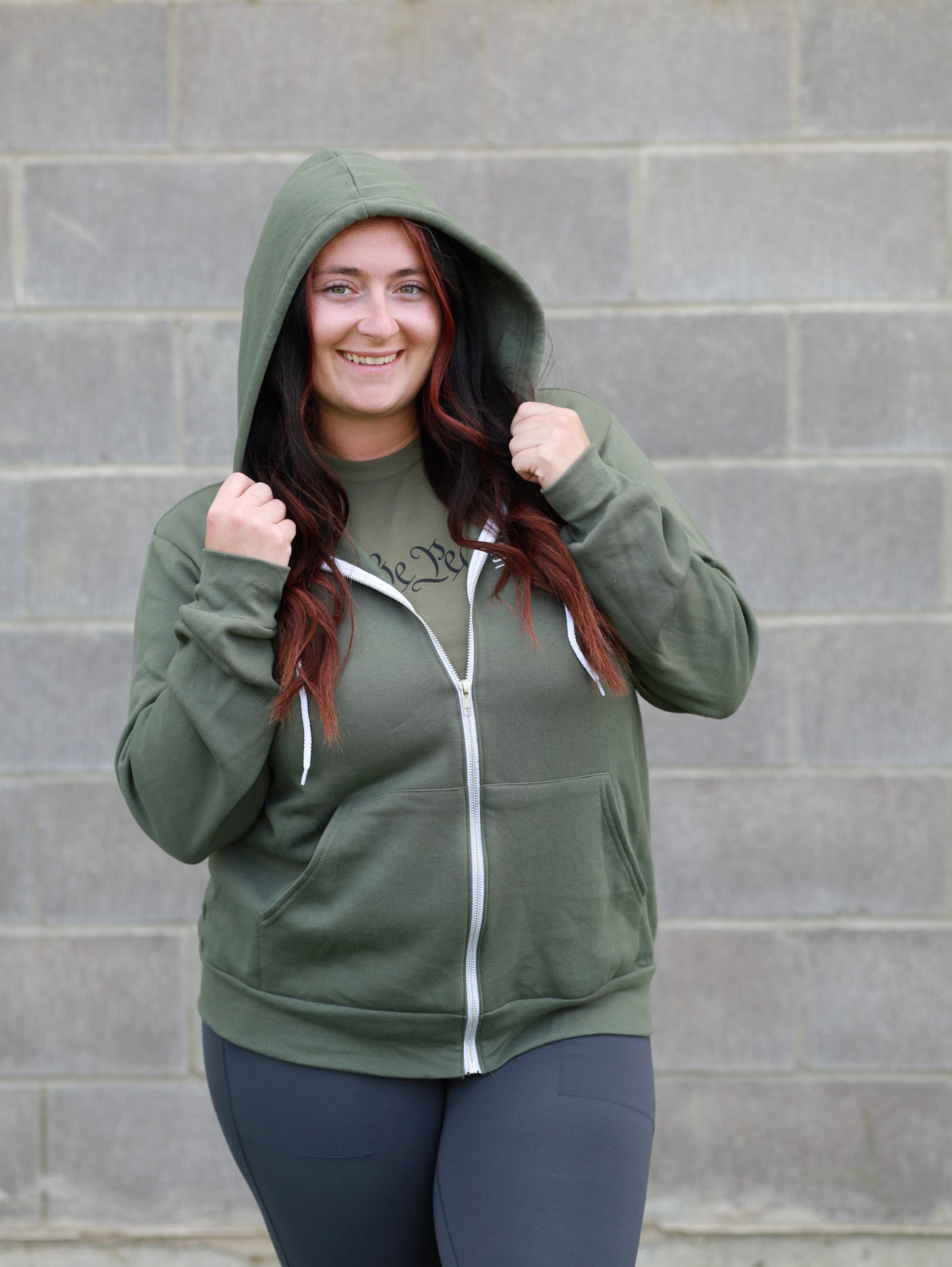 Flag Back Zip Up Hoodie