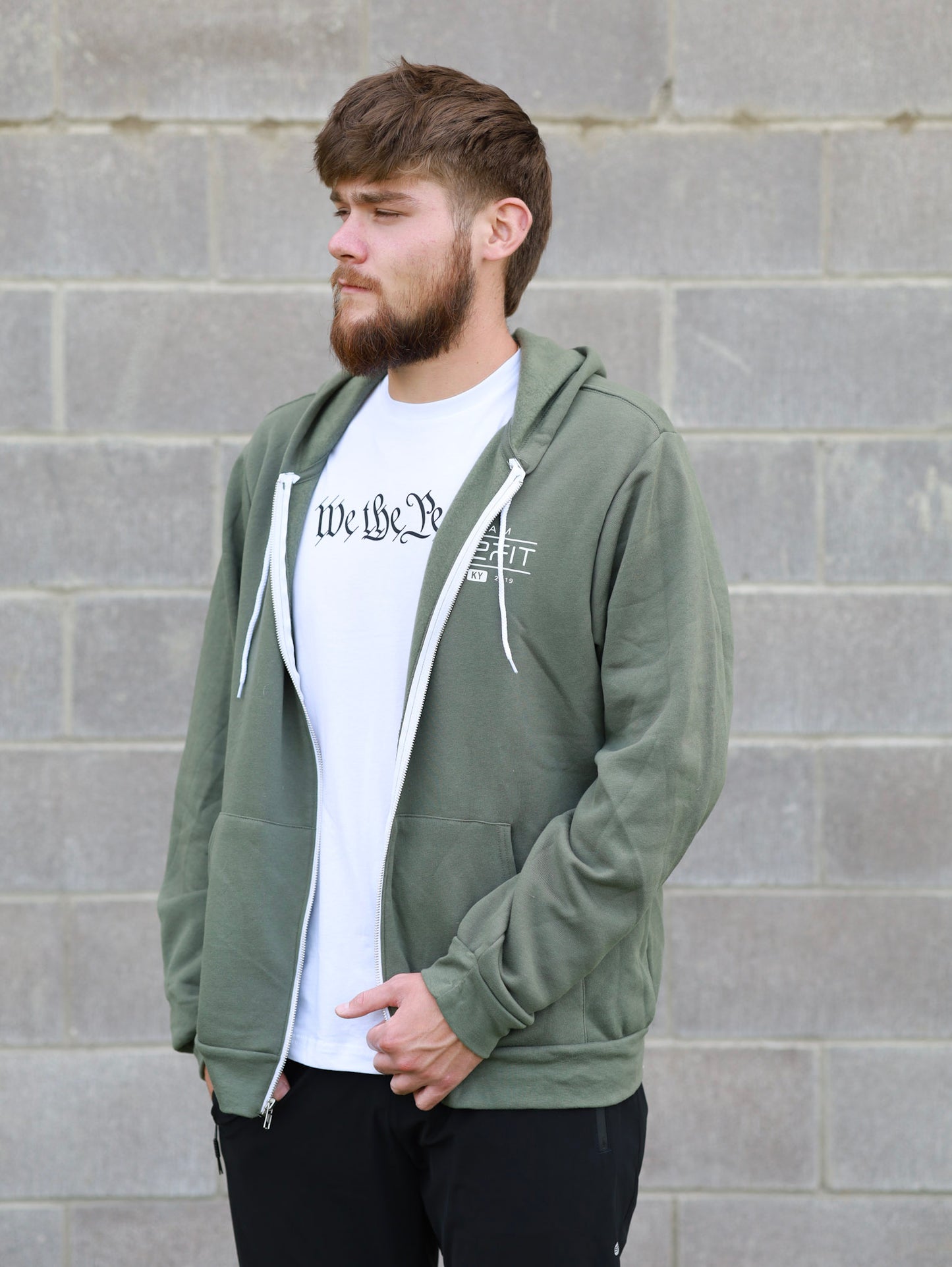 Flag Back Zip Up Hoodie