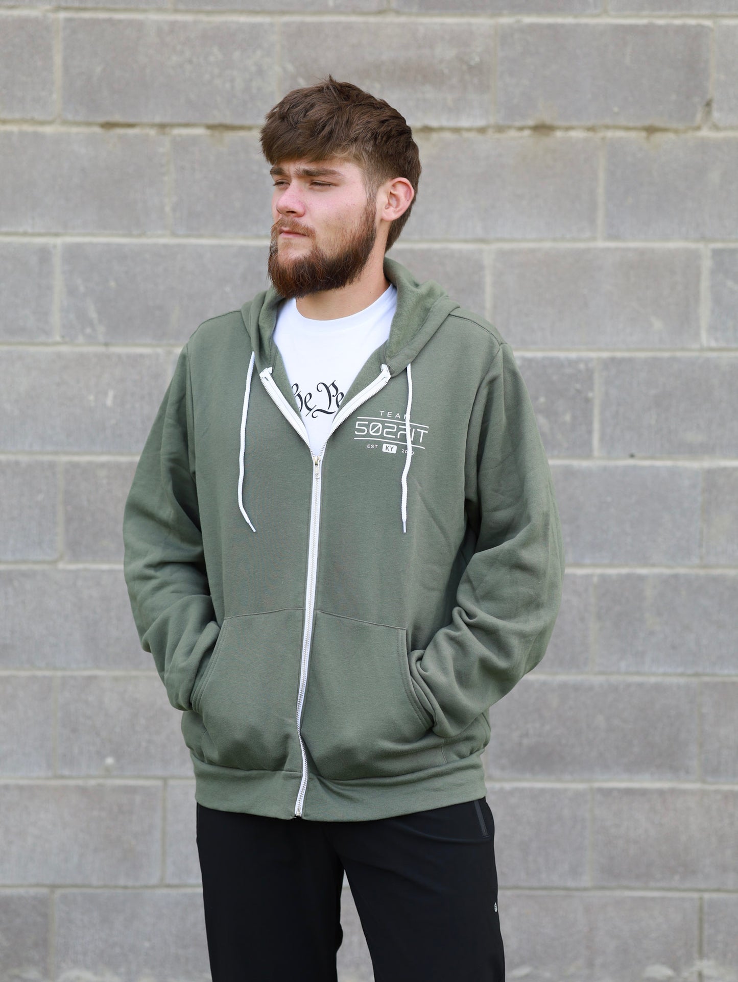 Flag Back Zip Up Hoodie