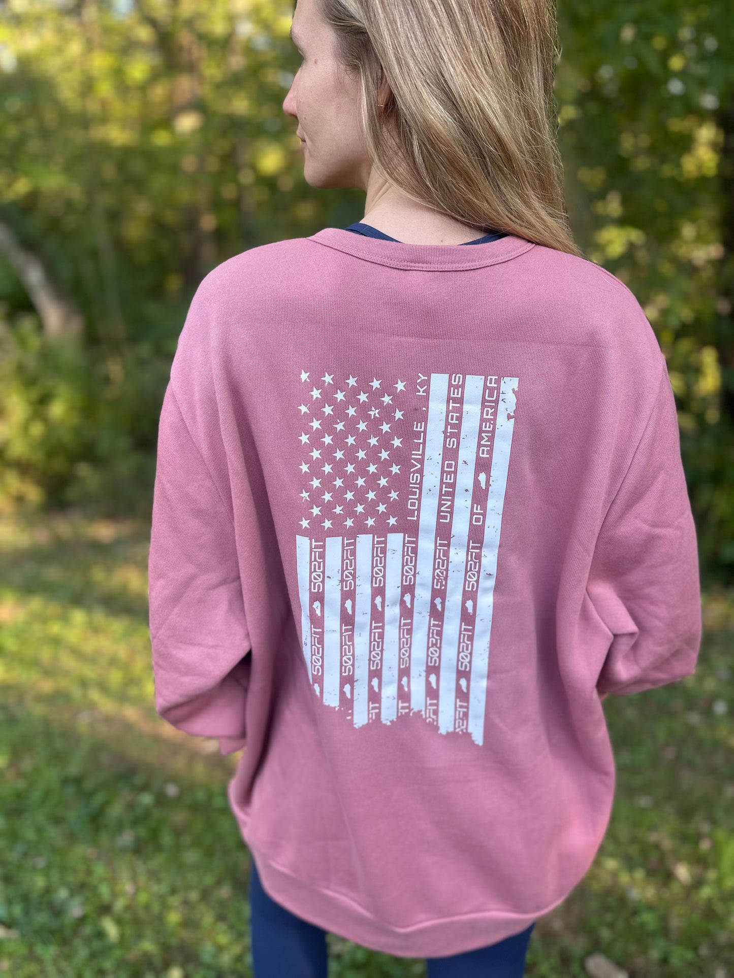 Flag Back Oversized Crewneck Sweatshirt | Unisex
