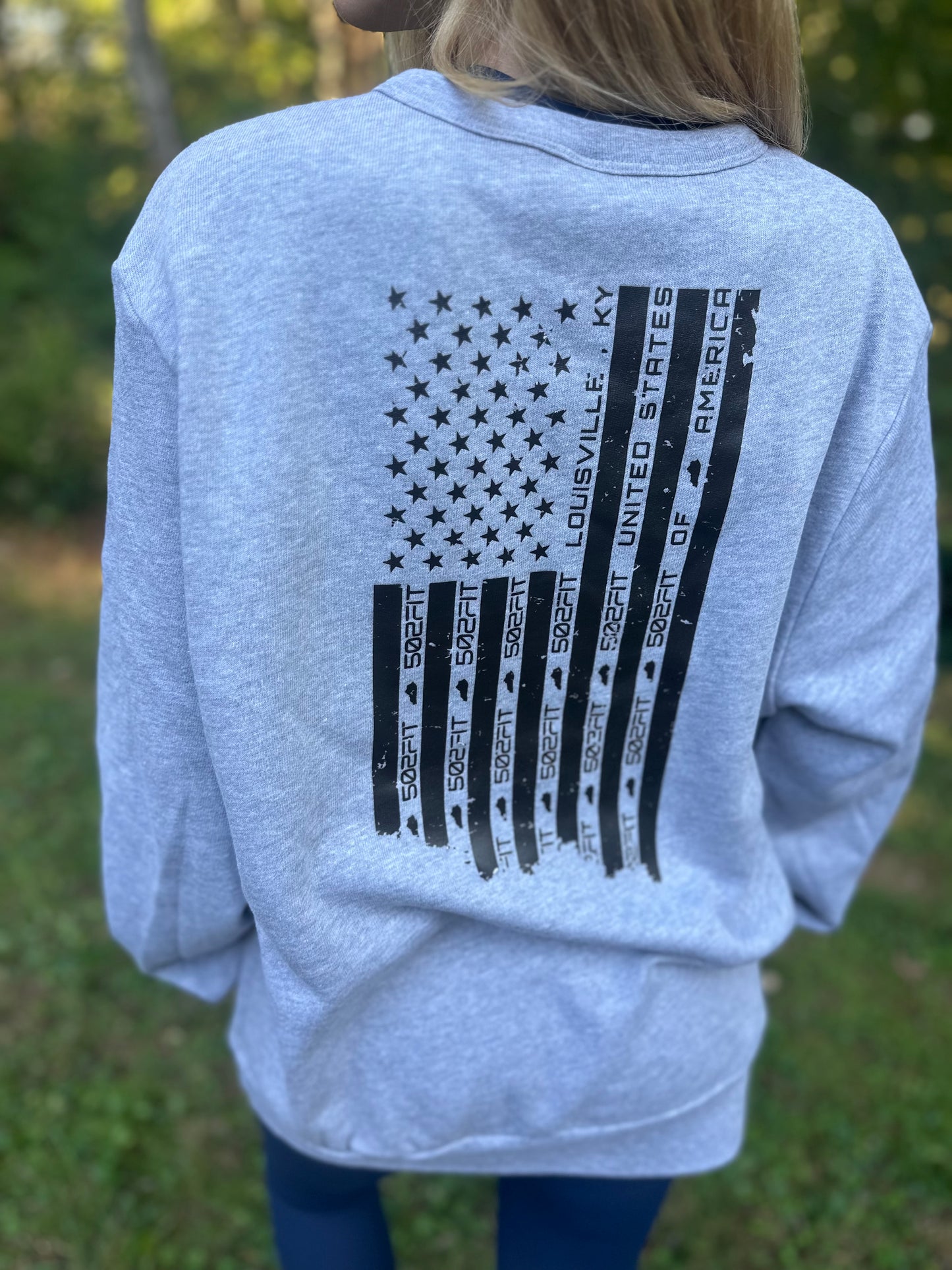 Flag Back Oversized Crewneck Sweatshirt | Unisex
