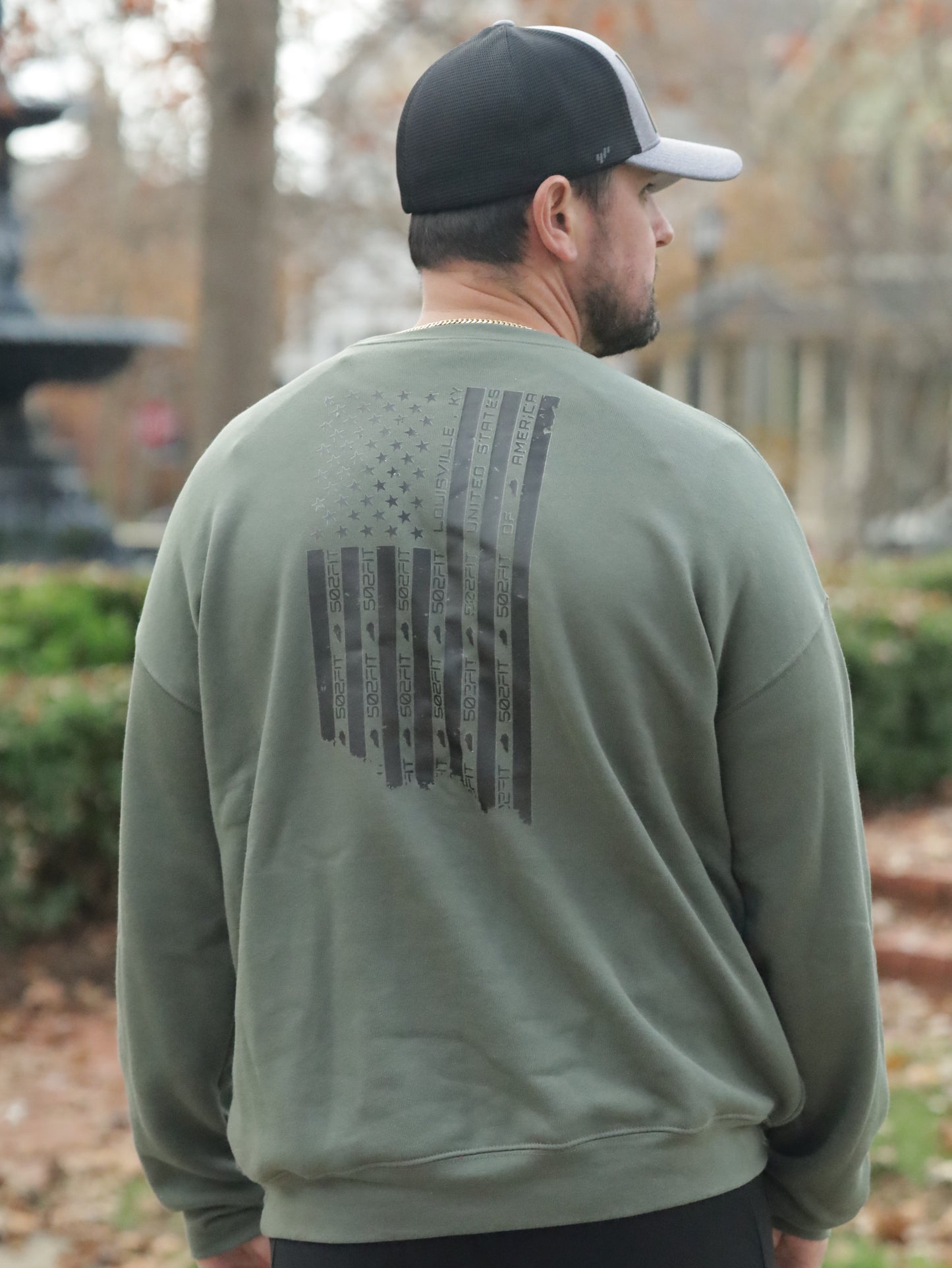 Flag Back Oversized Crewneck Sweatshirt | Unisex