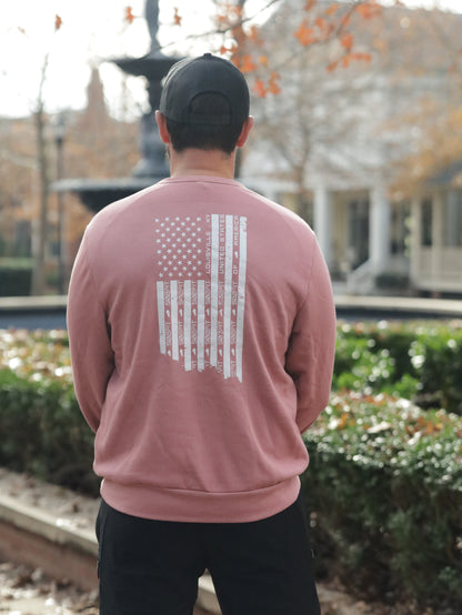 Flag Back Oversized Crewneck Sweatshirt | Unisex